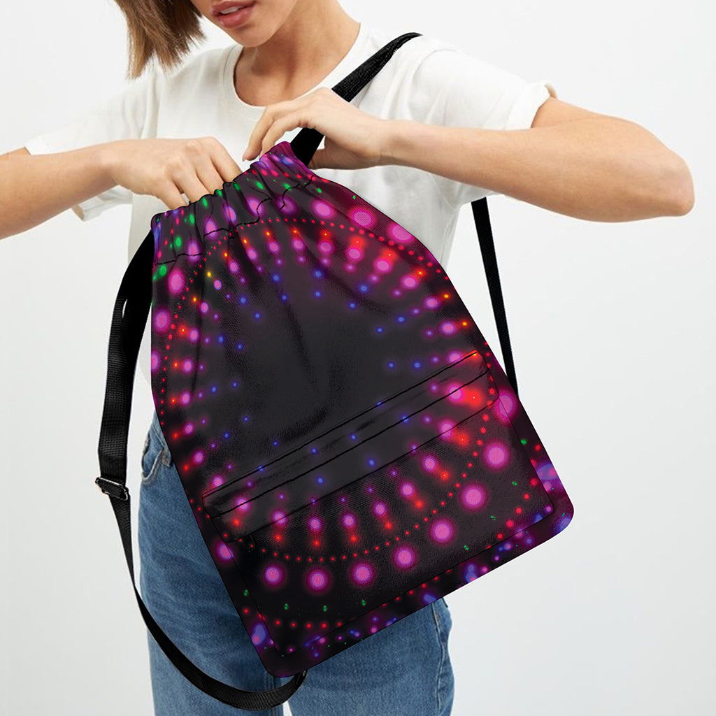 Light Mandala Print Drawstring Backpack