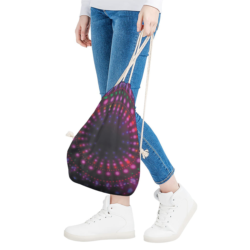 Light Mandala Print Drawstring Bag