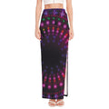 Light Mandala Print High Slit Maxi Skirt