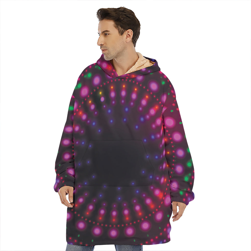 Light Mandala Print Hoodie Blanket