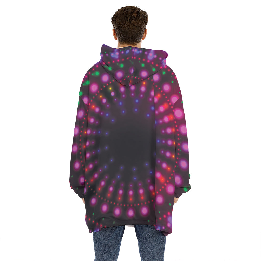 Light Mandala Print Hoodie Blanket