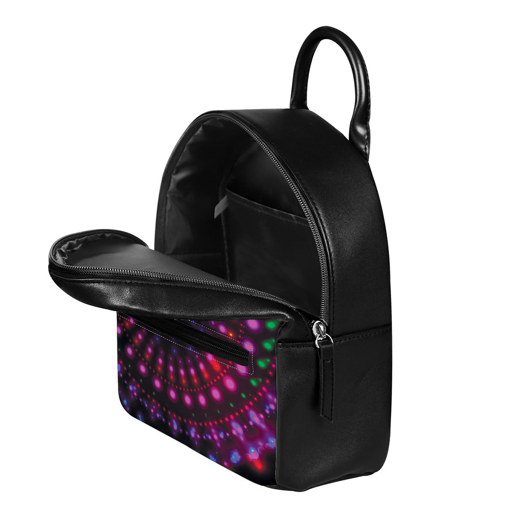 Light Mandala Print Leather Backpack