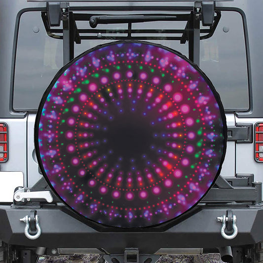 Light Mandala Print Leather Spare Tire Cover