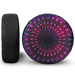 Light Mandala Print Leather Spare Tire Cover