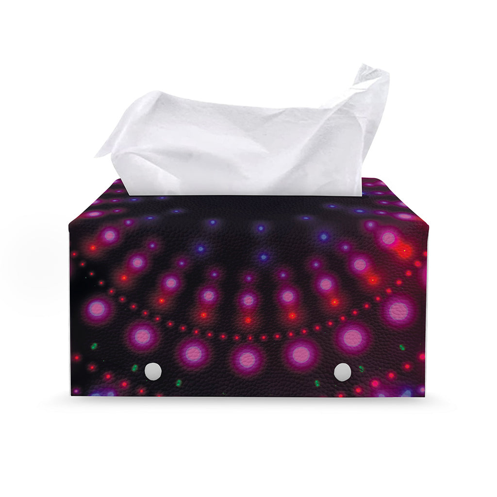 Light Mandala Print Leather Tissue Box Cover