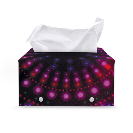 Light Mandala Print Leather Tissue Box Cover