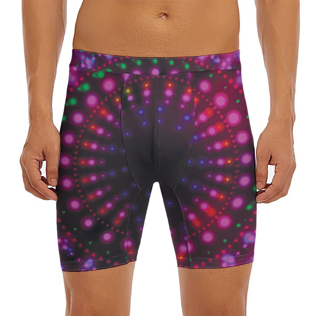 Light Mandala Print Men's Long Boxer Briefs