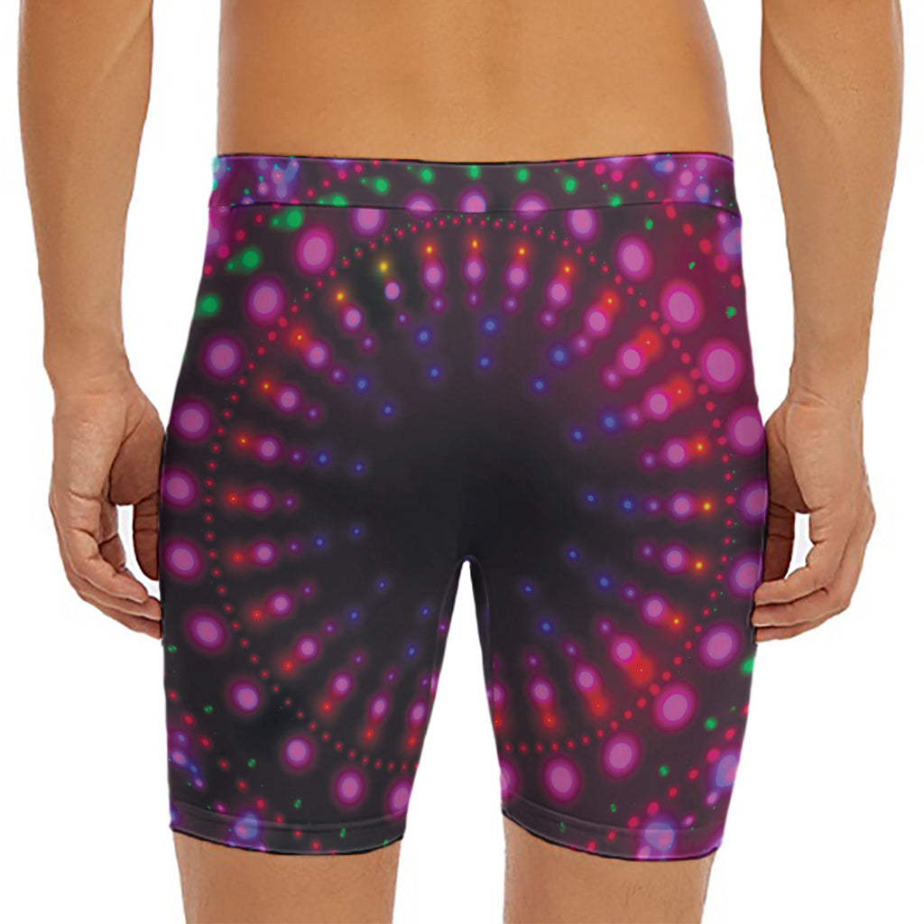 Light Mandala Print Men's Long Boxer Briefs