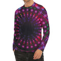 Light Mandala Print Men's Long Sleeve Rash Guard