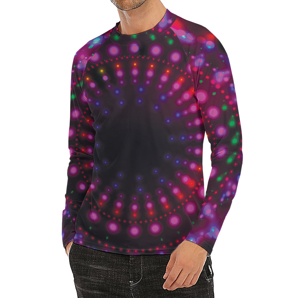 Light Mandala Print Men's Long Sleeve Rash Guard