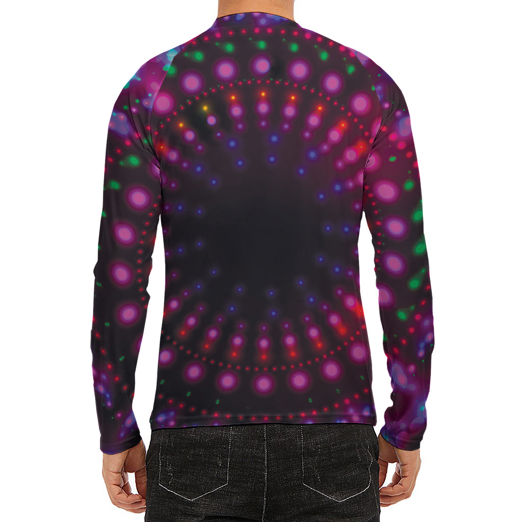 Light Mandala Print Men's Long Sleeve Rash Guard