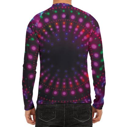 Light Mandala Print Men's Long Sleeve Rash Guard