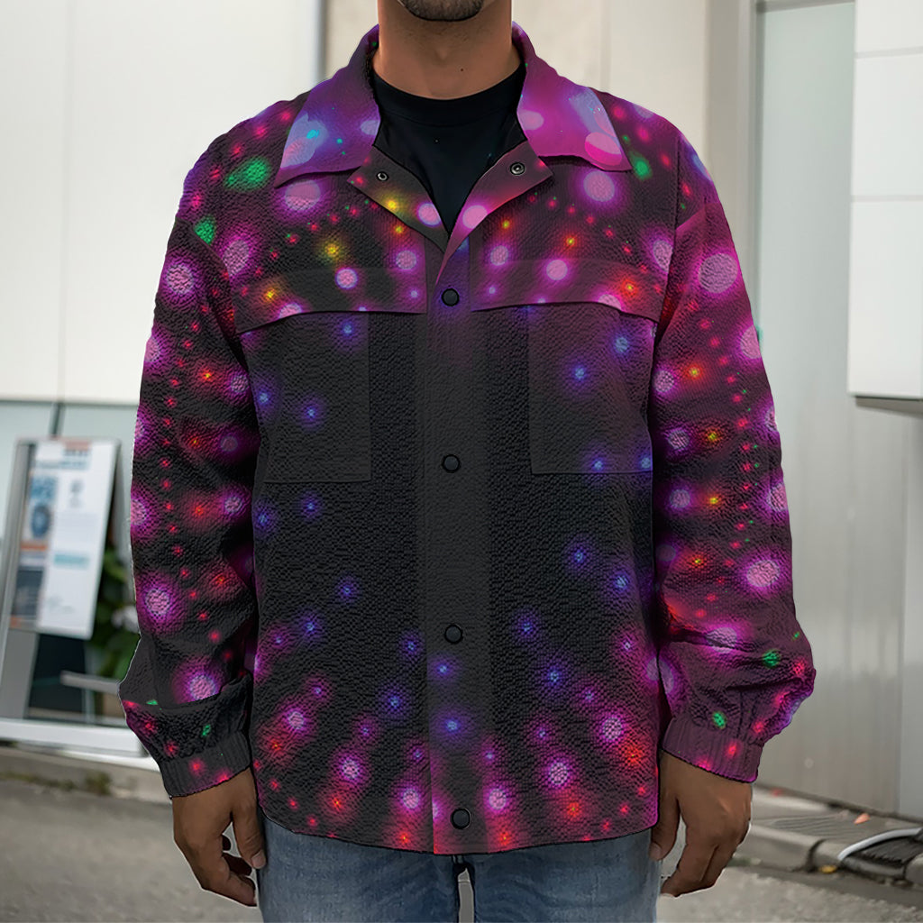 Light Mandala Print Men's Shirt Jacket
