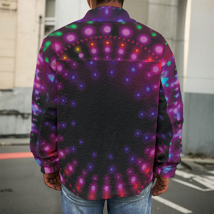Light Mandala Print Men's Shirt Jacket