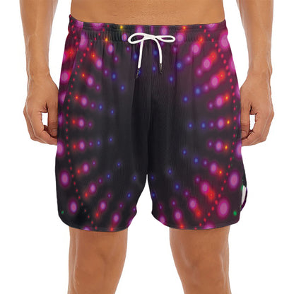 Light Mandala Print Men's Split Running Shorts