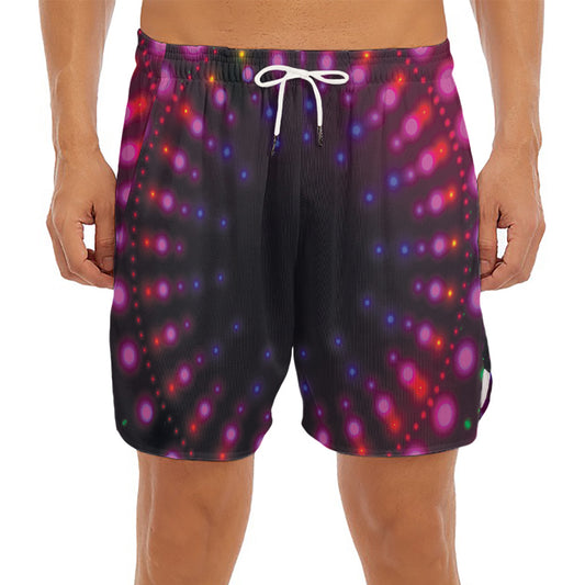 Light Mandala Print Men's Split Running Shorts