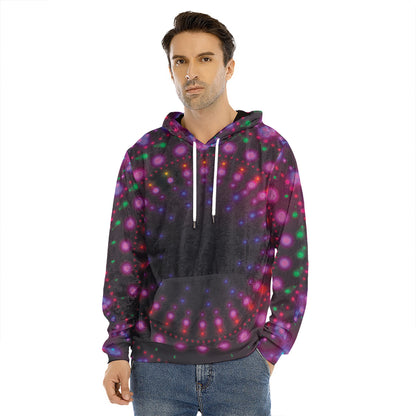 Light Mandala Print Men's Velvet Pullover Hoodie