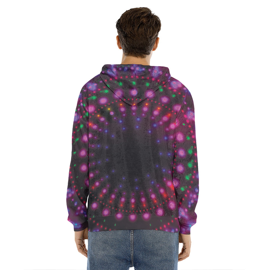 Light Mandala Print Men's Velvet Pullover Hoodie