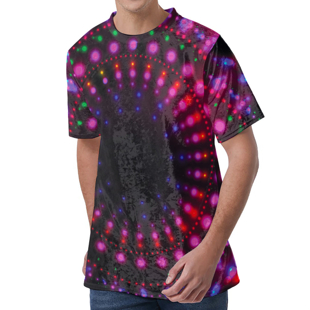 Light Mandala Print Men's Velvet T-Shirt