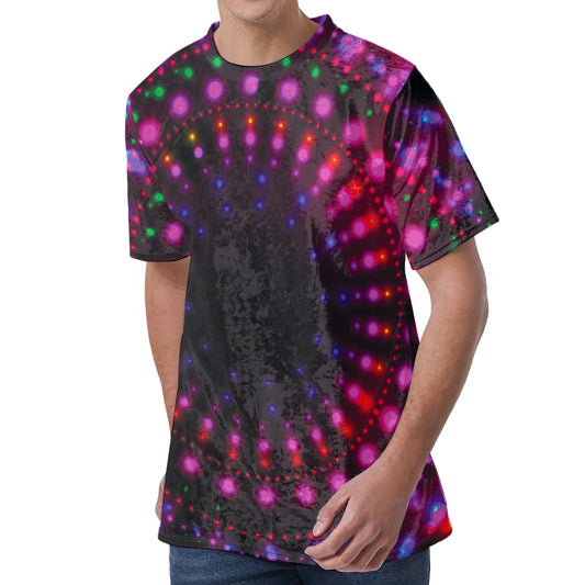 Light Mandala Print Men's Velvet T-Shirt