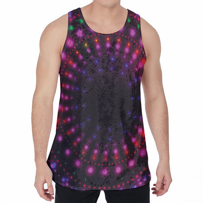 Light Mandala Print Men's Velvet Tank Top