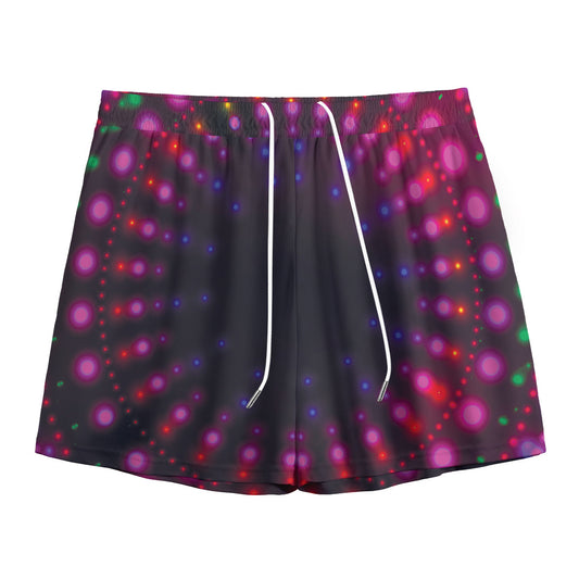 Light Mandala Print Mesh Shorts