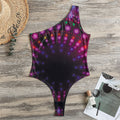 Light Mandala Print One Shoulder Bodysuit