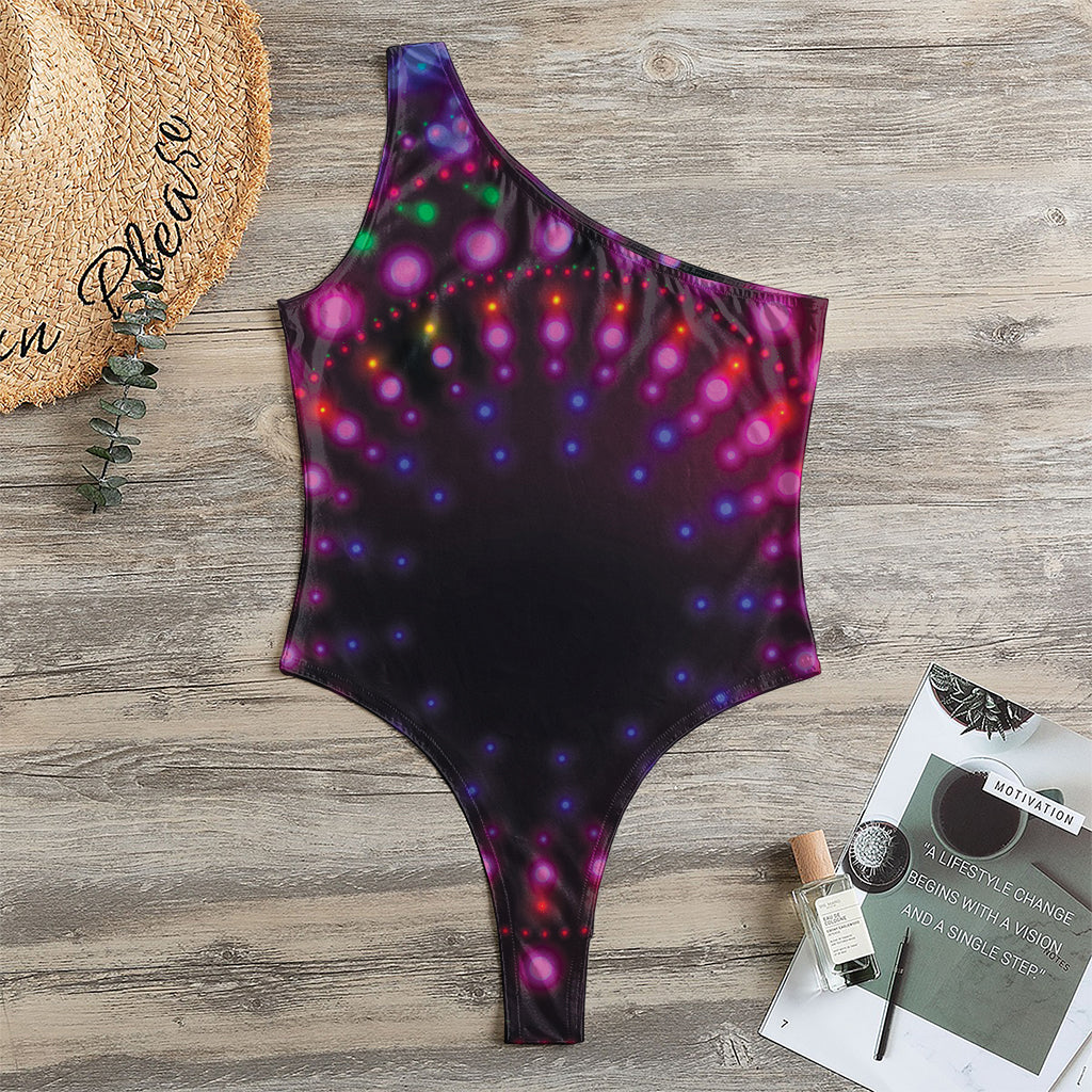 Light Mandala Print One Shoulder Bodysuit