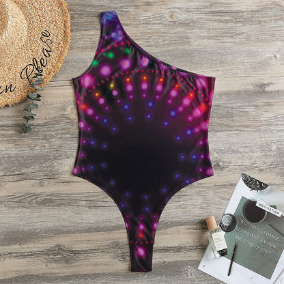 Light Mandala Print One Shoulder Bodysuit