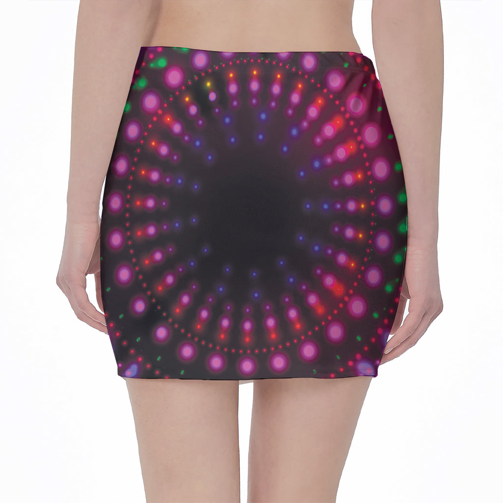 Light Mandala Print Pencil Mini Skirt