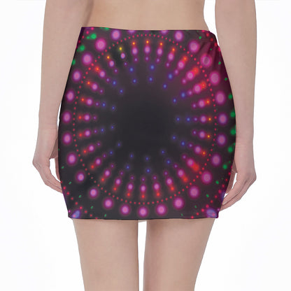 Light Mandala Print Pencil Mini Skirt