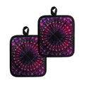 Light Mandala Print Pot Holders