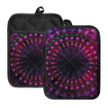 Light Mandala Print Pot Holders With Pocket