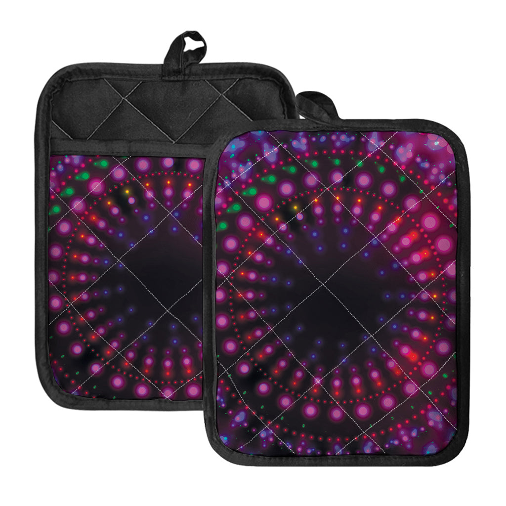 Light Mandala Print Pot Holders With Pocket