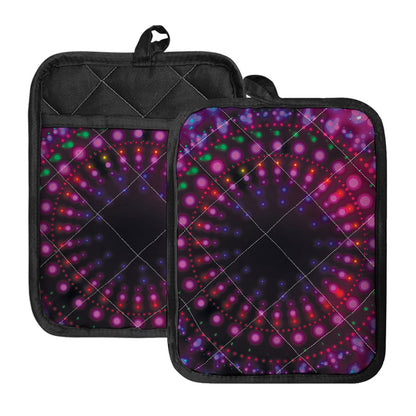 Light Mandala Print Pot Holders With Pocket