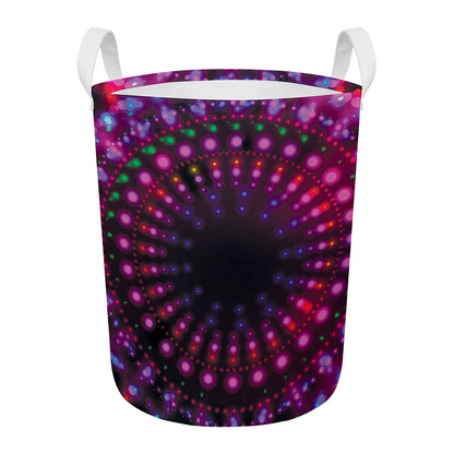 Light Mandala Print Round Laundry Basket