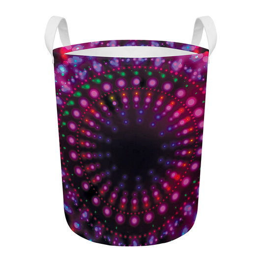 Light Mandala Print Round Laundry Basket