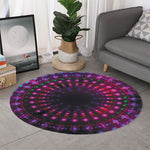 Light Mandala Print Round Rug