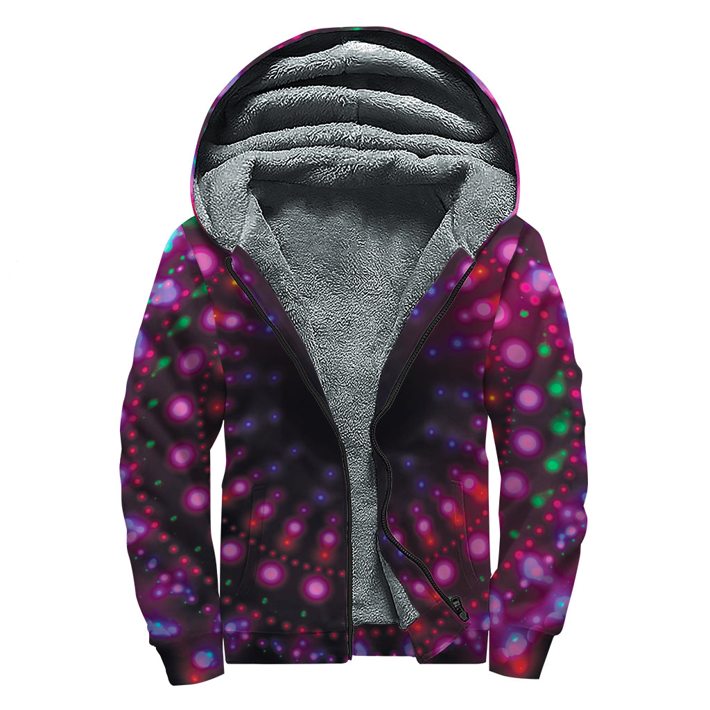 Light Mandala Print Sherpa Lined Zip Up Hoodie
