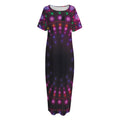 Light Mandala Print Short Sleeve Long Nightdress