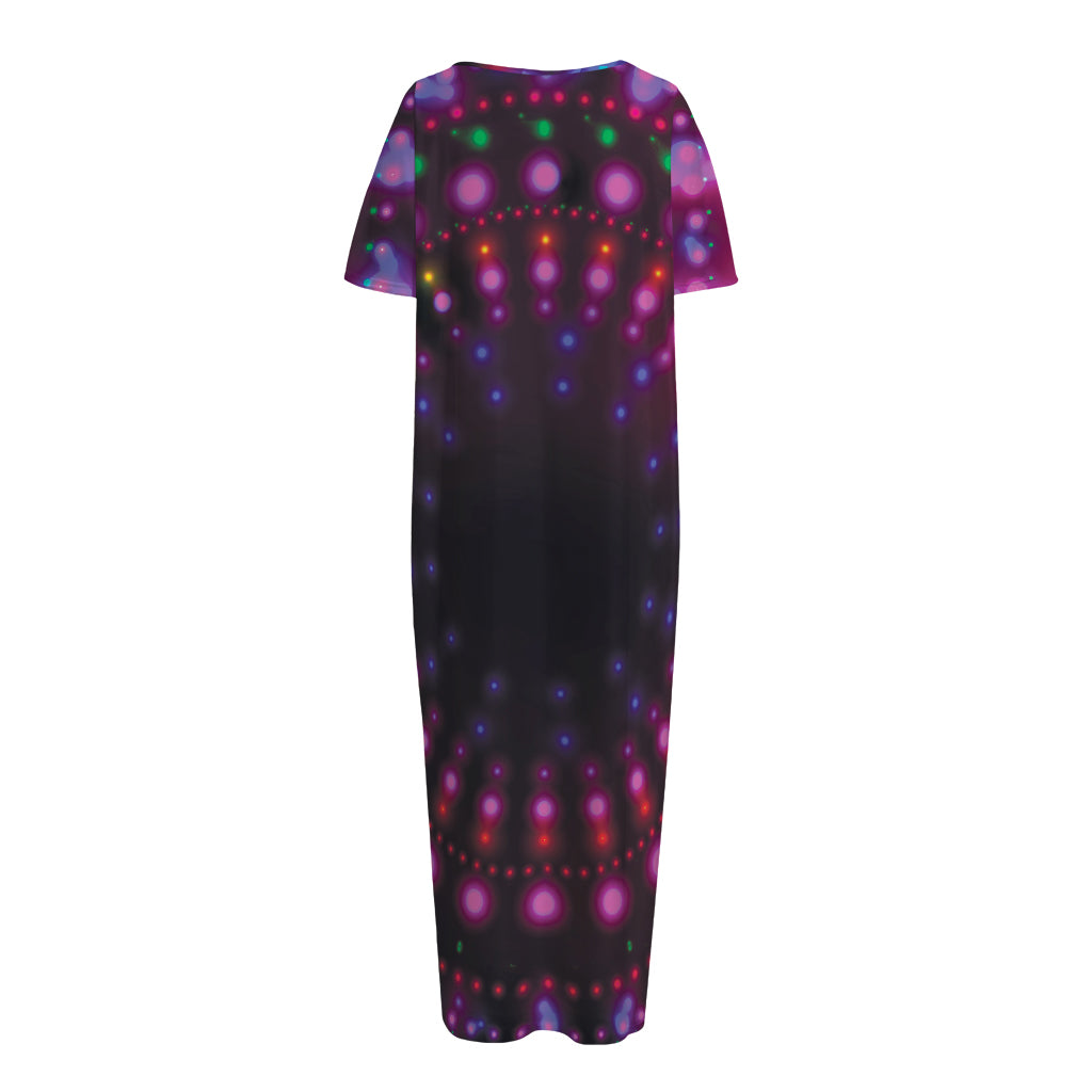 Light Mandala Print Short Sleeve Long Nightdress