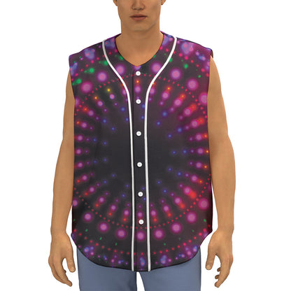 Light Mandala Print Sleeveless Baseball Jersey
