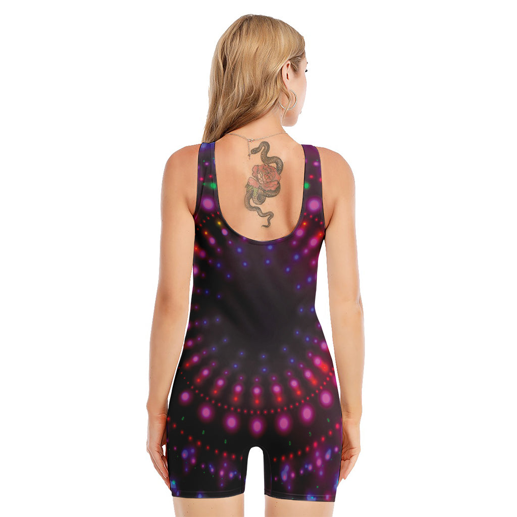 Light Mandala Print Sleeveless One Piece Swimsuit