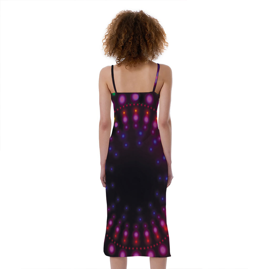 Light Mandala Print Slim Fit Midi Cami Dress