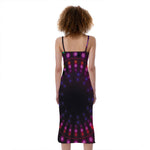 Light Mandala Print Slim Fit Midi Cami Dress