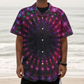 Light Mandala Print Textured Short Sleeve Shirt
