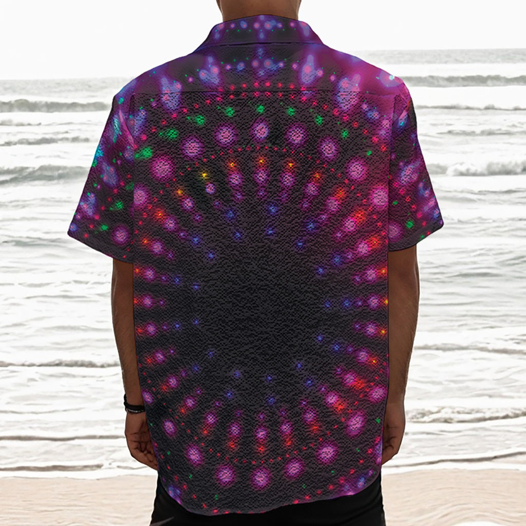 Light Mandala Print Textured Short Sleeve Shirt