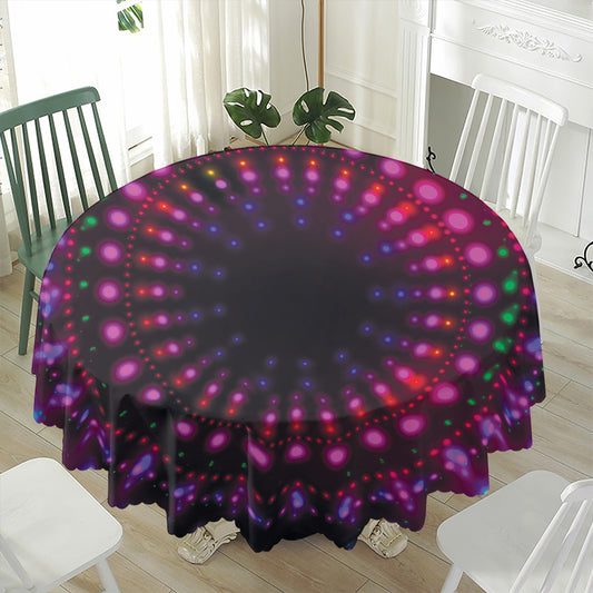 Light Mandala Print Waterproof Round Tablecloth