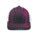 Light Mandala Print White Mesh Trucker Hat