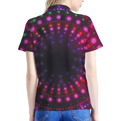 Light Mandala Print Women's Polo Shirt